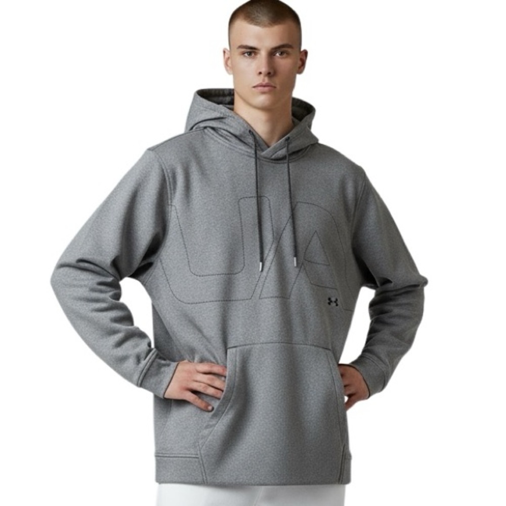 UNDER ARMOUR ColdGear Loose Mens Grey Fleece Hoodie Sweatshirt